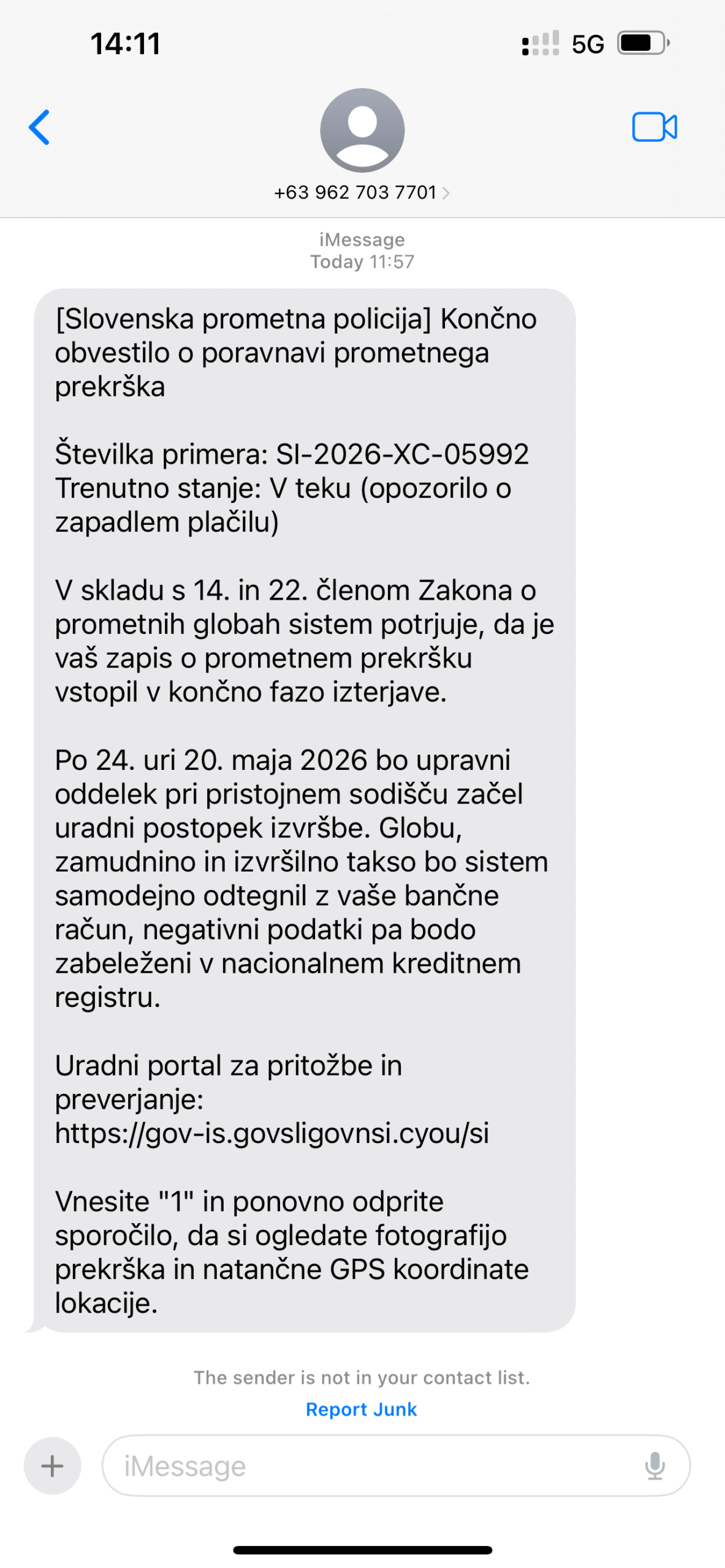 lažni SMS -prevara